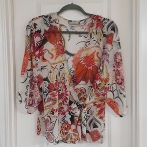 Chicos sheer side tie top